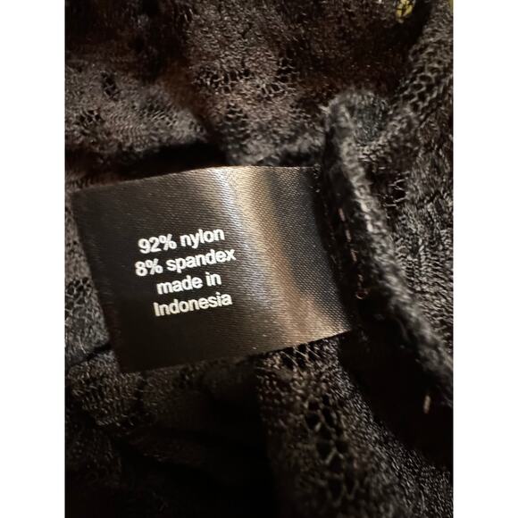 LANE BRYANT Blouse Top sz30/32 Sheer Black Lace Long Sleeve 2Button Keyhole Back - Picture 9 of 14